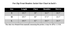 FUR ZIP FRONT BOMBER JACKET