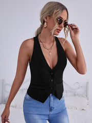 Solid Pointed Hem Waistcoat