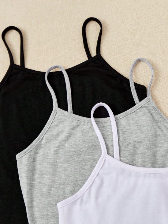 3PCS SOLID CAMI TOP