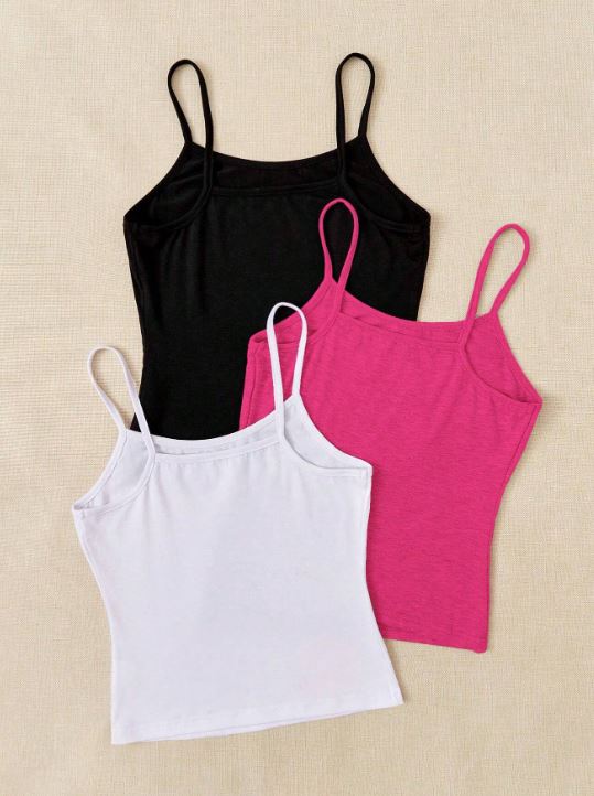 3PCS SOLID CAMI TOP