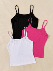 3PCS SOLID CAMI TOP