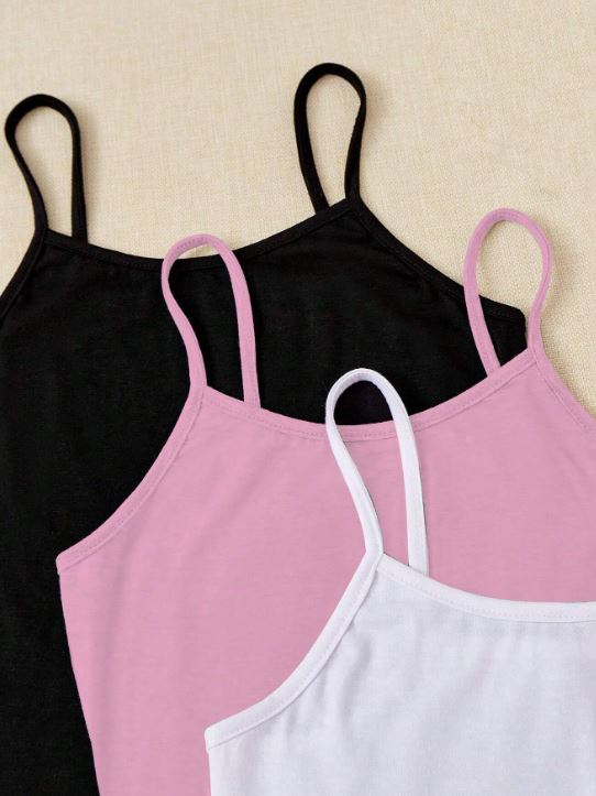 3PCS SOLID CAMI TOP
