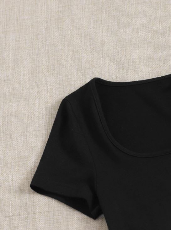 2PCS SCOOP NECK SOLID TEE