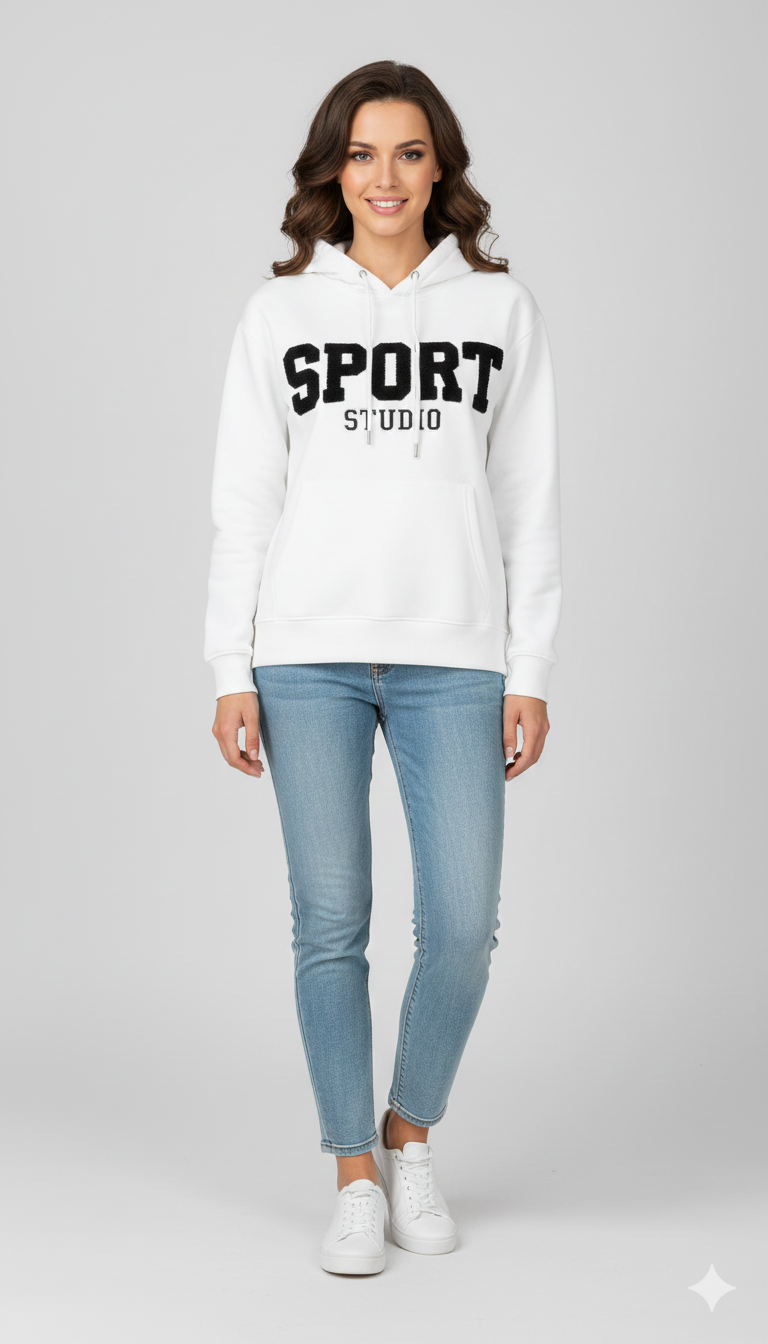 OVERSIZED "SPORT STUDIO" LETTERED HOODIE
