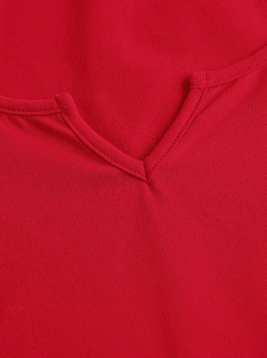 NOTCHED NECK CROP TEE