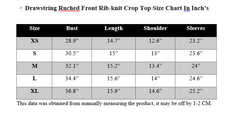 DRAWSTRING RUCHED FRONT CROP TOP