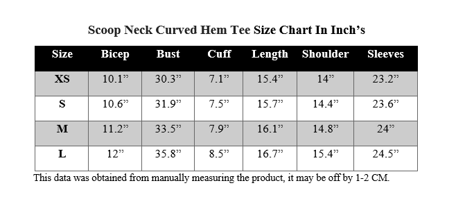 SCOOP NECK CURVED HEM TEE