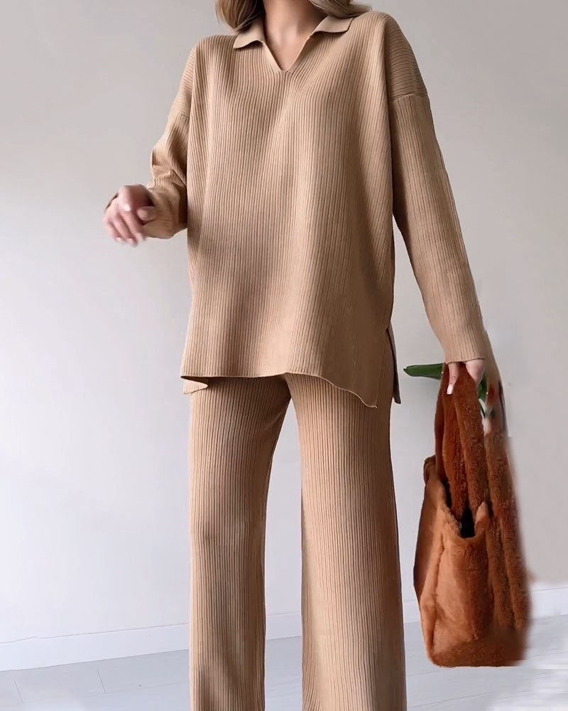 PIT STRIPE JACQUARD TWO PIECE SET