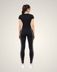 YOGA TRENDY CONTRAST BINDING SPORTS TRACKSUIT SET | GYM WEAR