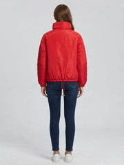 SCARLET PADDED BOMBER JACKET