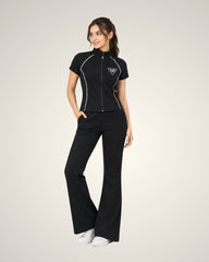WOMEN’S BLACK SPORTS TRACKSUIT SET | GYM WEAR