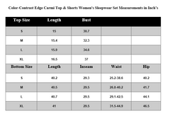 COLOR-CONTRAST EDGE CAMI TOP & SHORTS WOMEN'S SLEEPWEAR SET