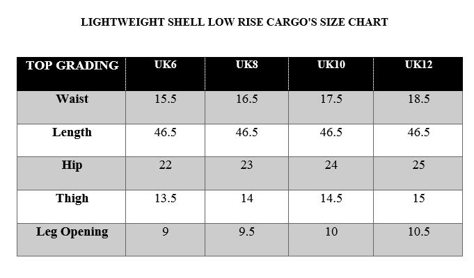 LIGHTWEIGHT SHELL LOW RISE CARGO