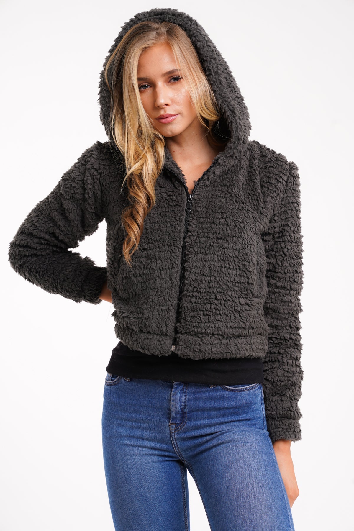 TEDDY FAUX FUR HOODIE