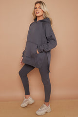 OVERSIZED SPLIT SIDES HOODIE AND LEGGINGS SUIT